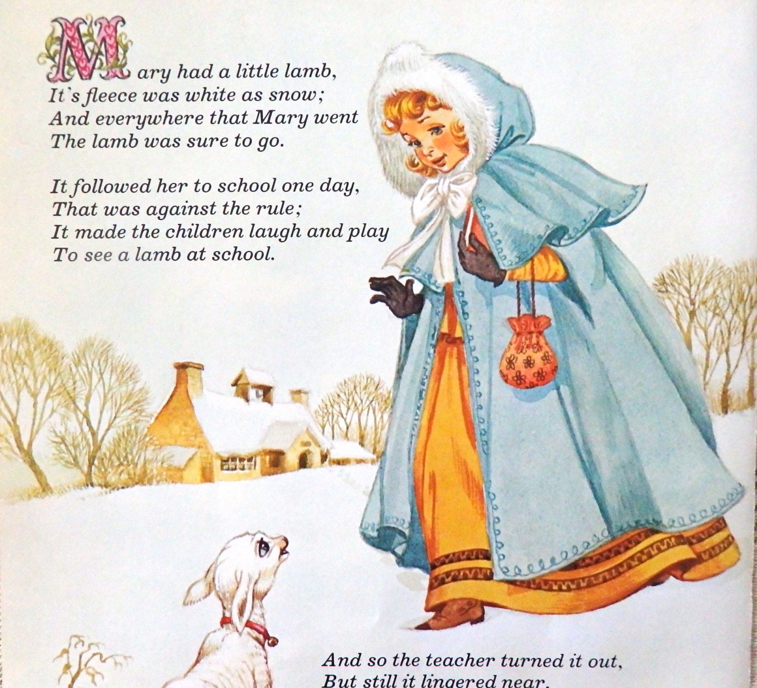 Vintage Nursery Rhyme Print Original 8 x 10 Book Page Retro Etsy