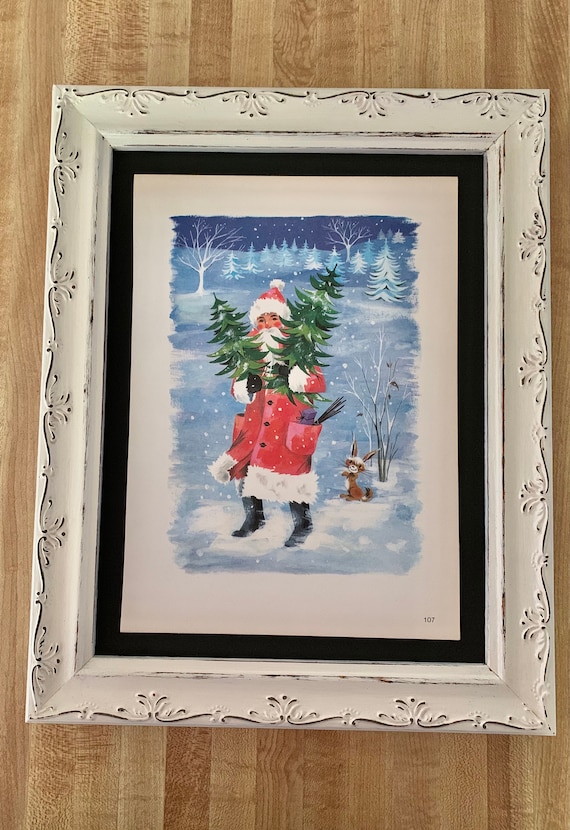 Vintage Santa Print: 1960s Christmas Book Illustration (7.5 x 10.5")
