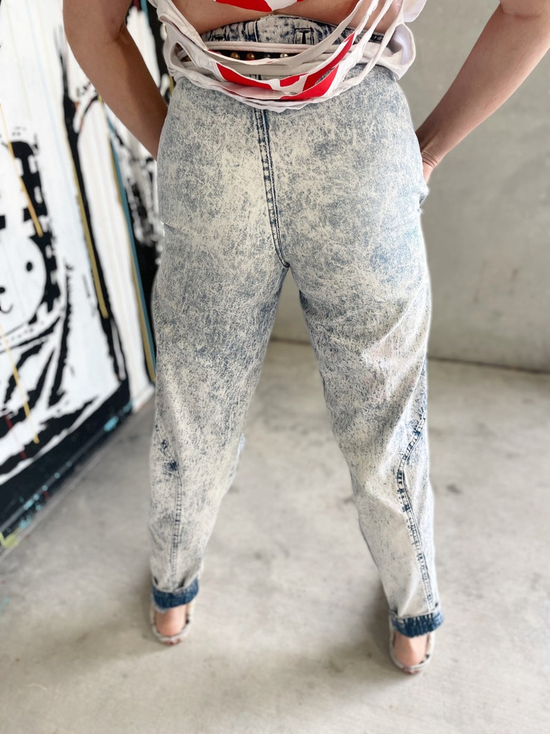 Vintage Z Cavaricci 80's High Waist Skinny Jeans Acid Wash Etsy