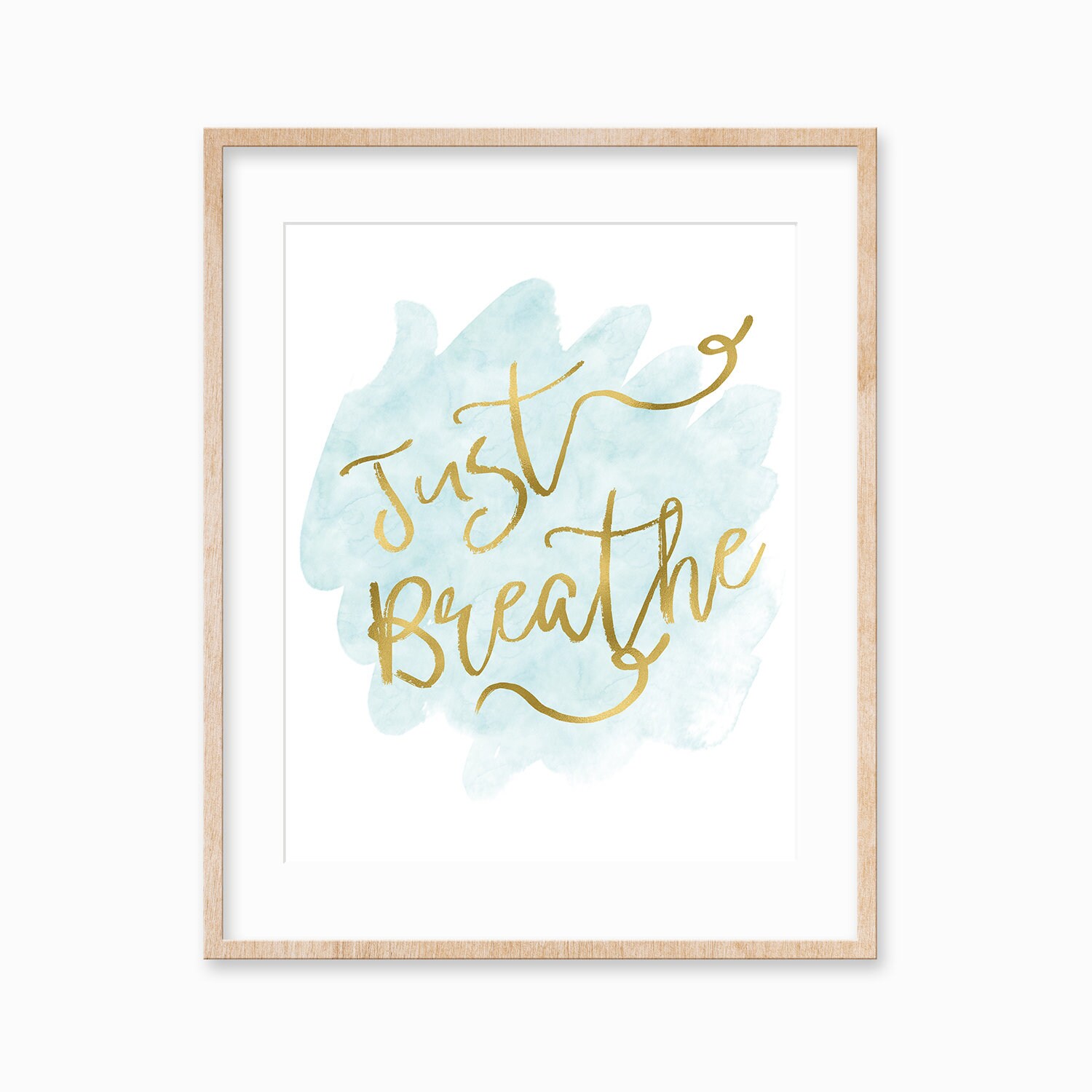 Just breathe art print zen quote print inspirational quote Etsy
