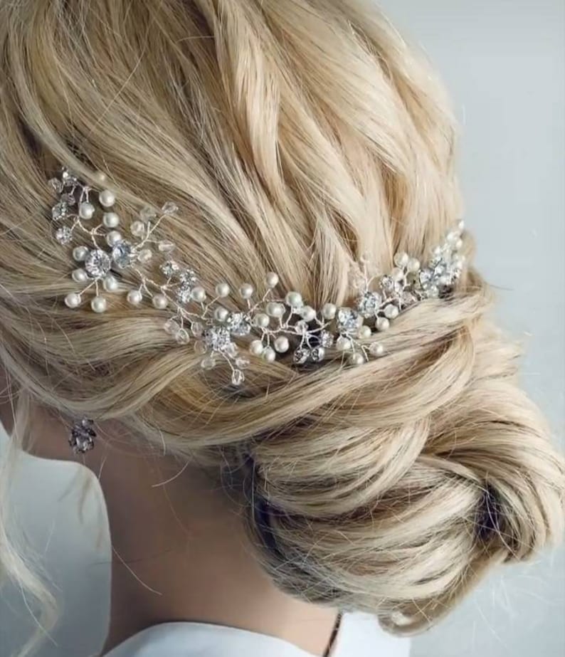 Delicate Hair Vine Pearl and Diamante Bridal Hair Wedding Etsy UK