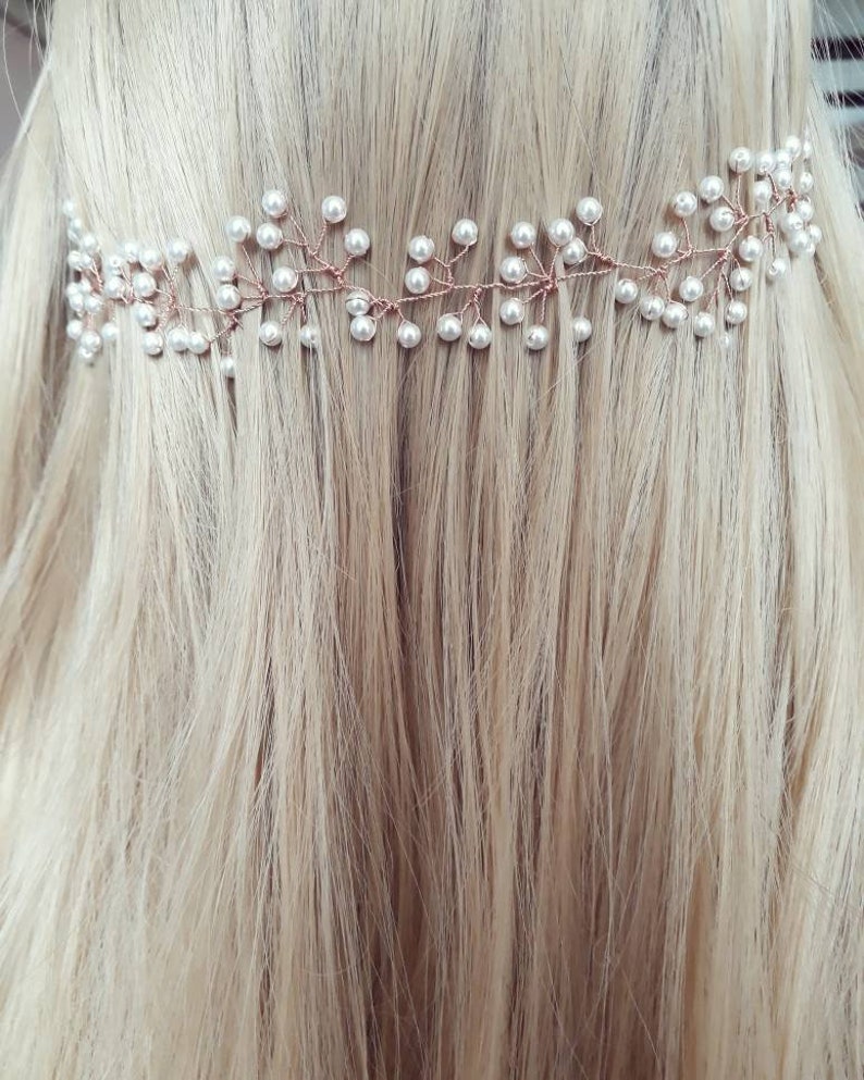 Pearl delicate hair vine hairpiece wedding bridal hair Etsy