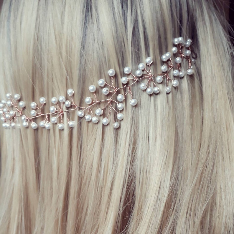 Pearl Delicate Hair Vine Hairpiece Wedding Bridal Hair Etsy