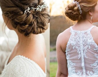 Bruids haar wijnstok met parels | Bruids Zendspoel | Bruiloft Hair Vine (Goud / Zilver / Rose Gold) | Bruids Haar stuk | Haaraccessoires