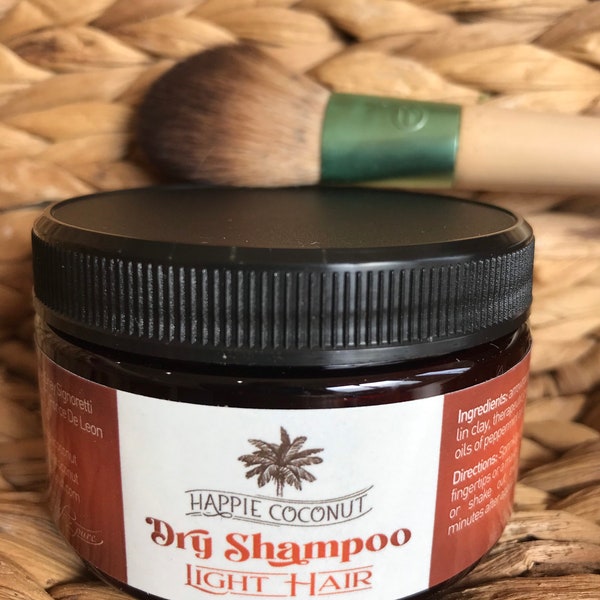 Dry Shampoo by Happie Coconut 3oz - Scalp Treatment - Volumizing Dry Shampoo - Hair Growth - Arrowroot Powder -