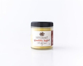 Happie Coconut Comfrey Salve, All-natural with Calendula and Teatree oil  - Skin Issues- Dry Skin - Herbal Balm