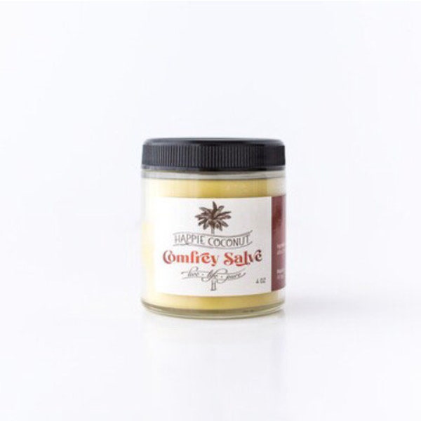 Happie Coconut Comfrey Salve, All-natural with Calendula and Teatree oil  - Skin Issues- Dry Skin - Herbal Balm