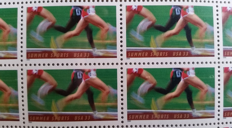 Summer SportsRunning RaceUS Postage StampsUnused Mint ConditionScott 3397Pane of 20Sports Collectible Memorabilia image 1