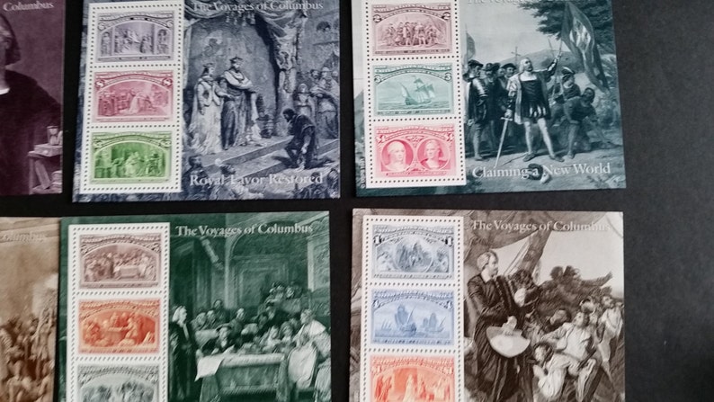 Voyages of Columbus*US Postage Stamps*Unused Mint Condition*Scott #2624-29*6 Souvenir Sheets*Historical Collectible Memorabilia