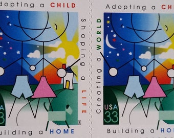 Adoption*US Postage Stamps*Unused Mint Condition*Scott #3398*Plate Block of 10*Philanthropy Foster Children Kids Collectible Memorabilia