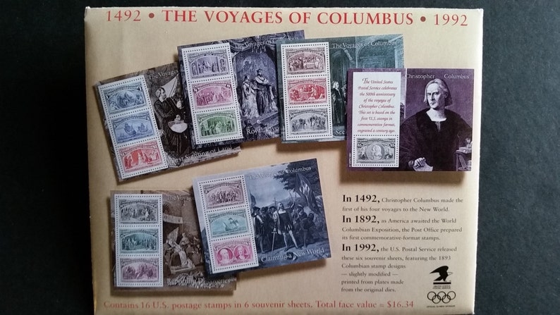 Voyages of Columbus*US Postage Stamps*Unused Mint Condition*Scott #2624-29*6 Souvenir Sheets*Historical Collectible Memorabilia