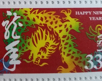 Year of the Dragon*Chinese New Year*Chinese Zodiac*Folklore*Happy New Year*Celebration*Collectible Memorabilia*Scott #3370 Pane of 20*