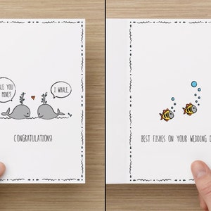 Cartão de baleia/peixe - cartões engraçados de Punny (série animal) por Solivagants Stationery