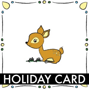 Deer / Fawn / Stag Card - Funny Punny Holiday Cards (Animal Series) di Solivagants Stationery