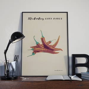 Illustrating Band Names Poster - The Red Hot Chili Peppers