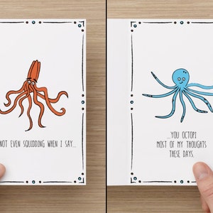 Octopus / Inktvis kaart - Funny Punny Greeting Cards (Animal Series) door Solivagants Briefpapier