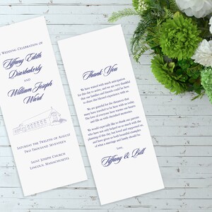 Klassieke elegante bruiloft programma - (klassiek, Elegant, romantische, verfijnde, aangepaste bruiloft programma in Navy & Cream)
