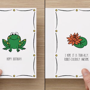 Frog Card - Funny Punny Birthday Cards (Animal Series) by Solivagants Stationery