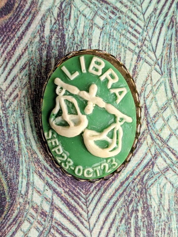 zodiacal sign brooch Libra beaded brooch