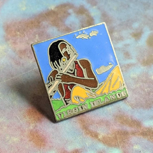 Vintage Mafco US Virgin Islands Souvenir Enamel Lapel Pin