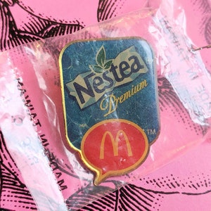 Vintage Nestea Premium McDonald's Enamel Lapel Hat Pin Still in Package