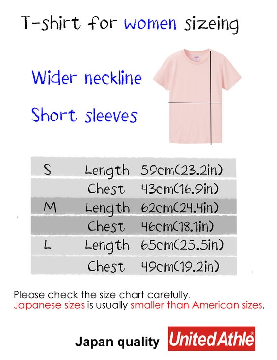 Japan T Shirt Size Chart