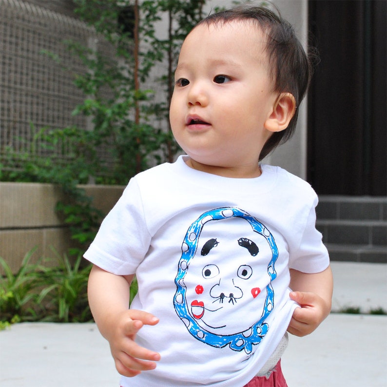 Japanese baby japan tshirt hyottoko Hyottoko Baby/'s T shirt baby tshirt kawaii top japanese gift idea, japanese baby gift