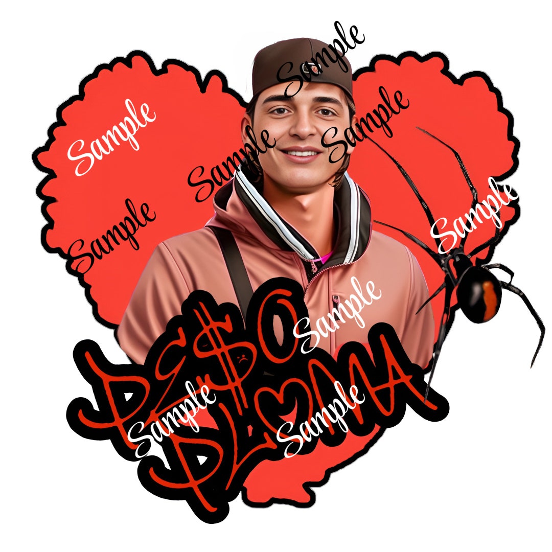 Peso pluma spider red heart png etsy