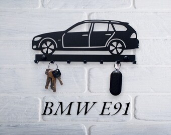 E91 Touring, Key Rack, hanger, design, gift, idea, car, laser cut, decor, automotive