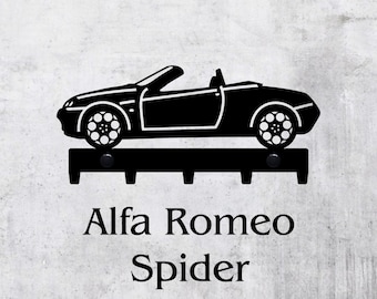 Alfa Romeo Spider, Schlüsselhalter aus Metall, Schlüsselbrett, Design, Geschenk, Idee, Auto, laser cut, verschiedene Größen, Metall Wanddekor, Dekoration, Auto