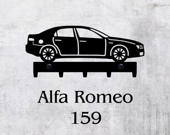 Alfa Romeo 159 Schlüsselbrett, Aufhänger, Design, Geschenk, Idee, Auto, Laser cut, Automobil, Metallwanddekor, verschiedene Größen, Home Decoration, Halter