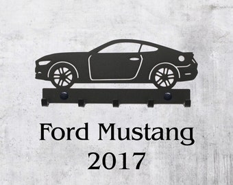 Mustang 2017, design, gift, idea, car key hanger, key holder, metal wall decor, garage decoration, automotive decor, car