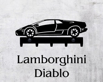 Diablo, Key Rack, key hanger, key holder, design, gift, idea, car, laser cut, italian sports car, metal wall decor, automotive