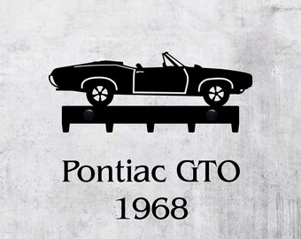 Pontiac GTO 1968, convertible, Key Rack, key hanger, design, gift, idea, car, laser cut, metal wall decor, home decoration, key holder