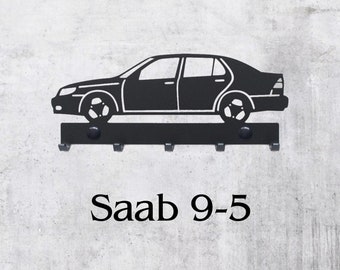 Saab 9-5 Key Rack, Kleiderbügel, Design, Geschenk, Idee, Auto, Laser geschnitten