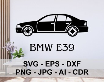 German sports car, BMW, e39, Silhouette, dxf, svg, ai, Digital Files, graphic, vector, laser cut, plasma CNC, cutting, engraving, automotive