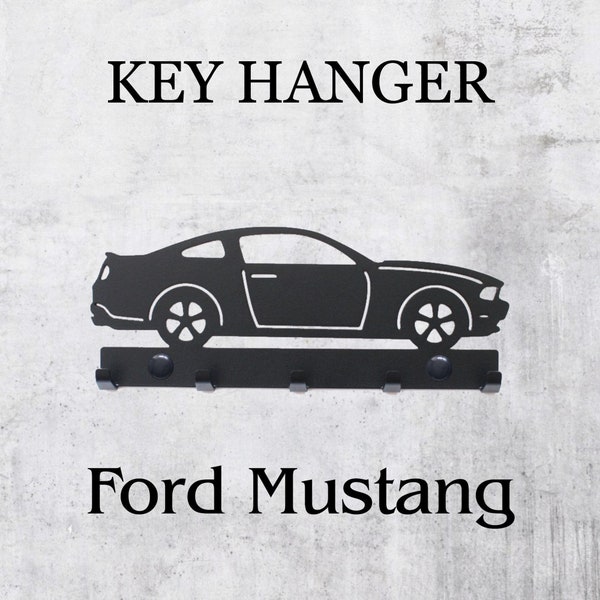 Mustang, Key Rack, key hanger, design, car, laser cut, metal wall decor, home decoration, automotive holder, key holder, wall hanger