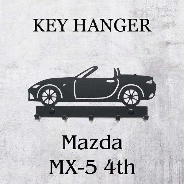 MX-5 4th, Key Rack, hanger, design, gift, idea, car, laser cut, metal wall decoration, home decor, automotive, key hanger, japan car