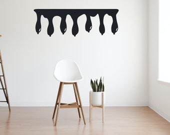 Dripping Wall art, Entryway Coat Rack Metal Wall Decor, modern coat rack, clothing hangers, coat hanger, Metal coat hook rack wall art