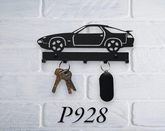 Sport Car metal key hanger, 928, Key Rack, design, gift, idea, car, laser cut, different sizes, Metal Wall Decor