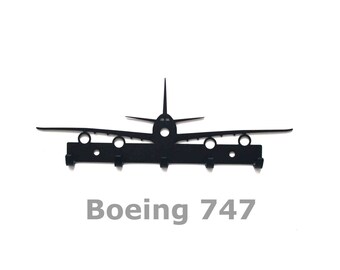 Boeing 747, Jumbo Jet, Key Rack, hanger, design, plane, wall decor, airplane, home decor, Metal interior decoration, Gift for aviation fans