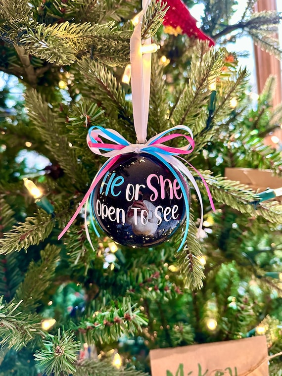Gender Reveal Pop Apart Ornament | Gender Reveal | Gender Reveal by Mail | Unique Gender Reveal Idea | He or She Open to See
