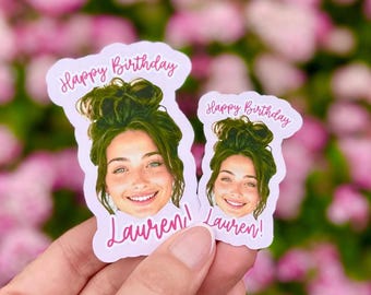 Custom Face Birthday Stickers, Party Decor (Set of 10)