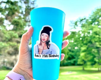 Custom Face Birthday Stickers, Party Favor Stickers