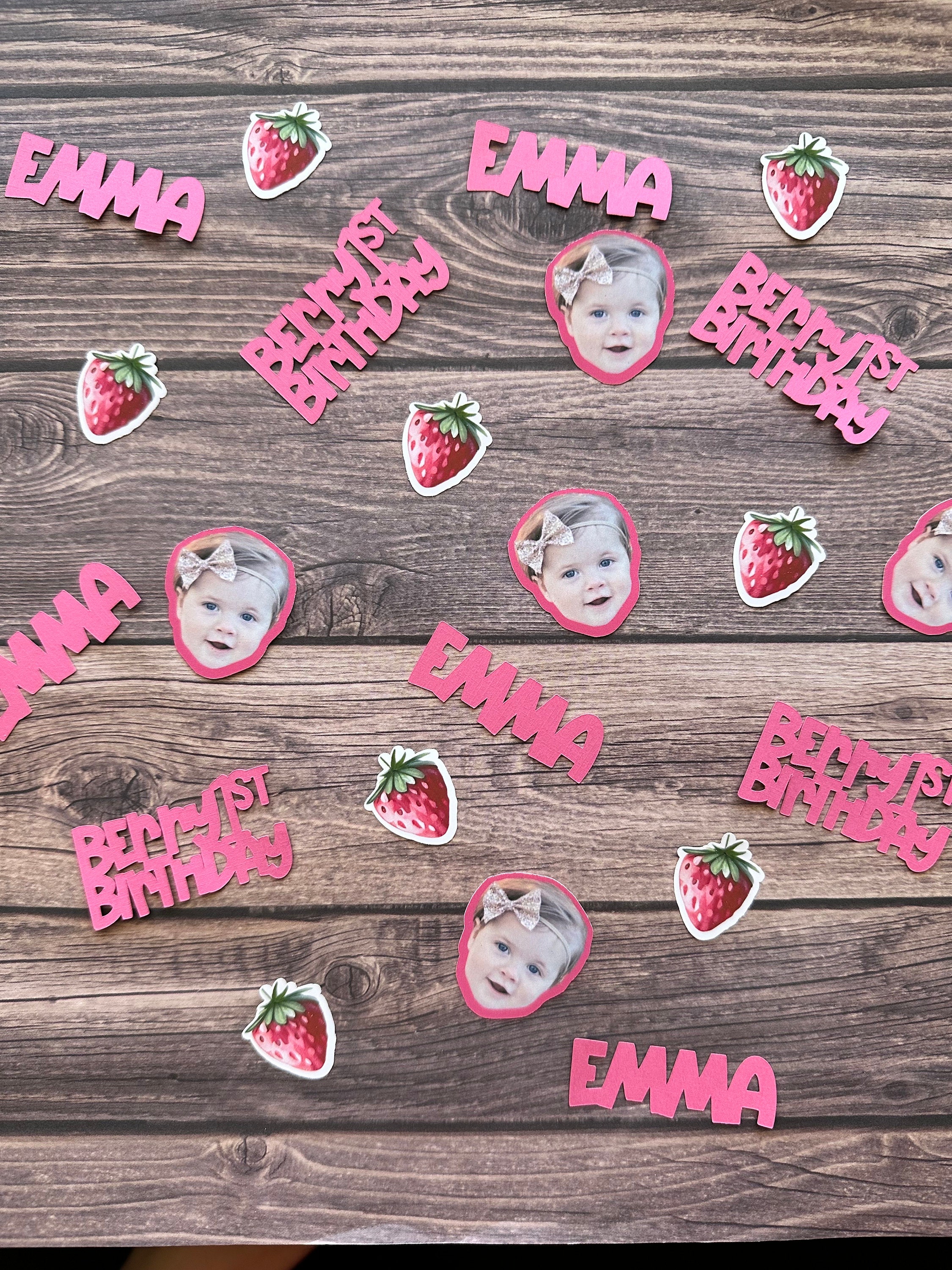 First Birthday Table Scatter Berry 1st Birthday Party Decor Strawberry Party Decor Baby Girl First Birthday Personalized