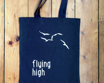 Unique, screen printed, reusable natural cotton tote bag. Plastic-free bag for life. Ethically sourced & hand screen printed shopping bag.