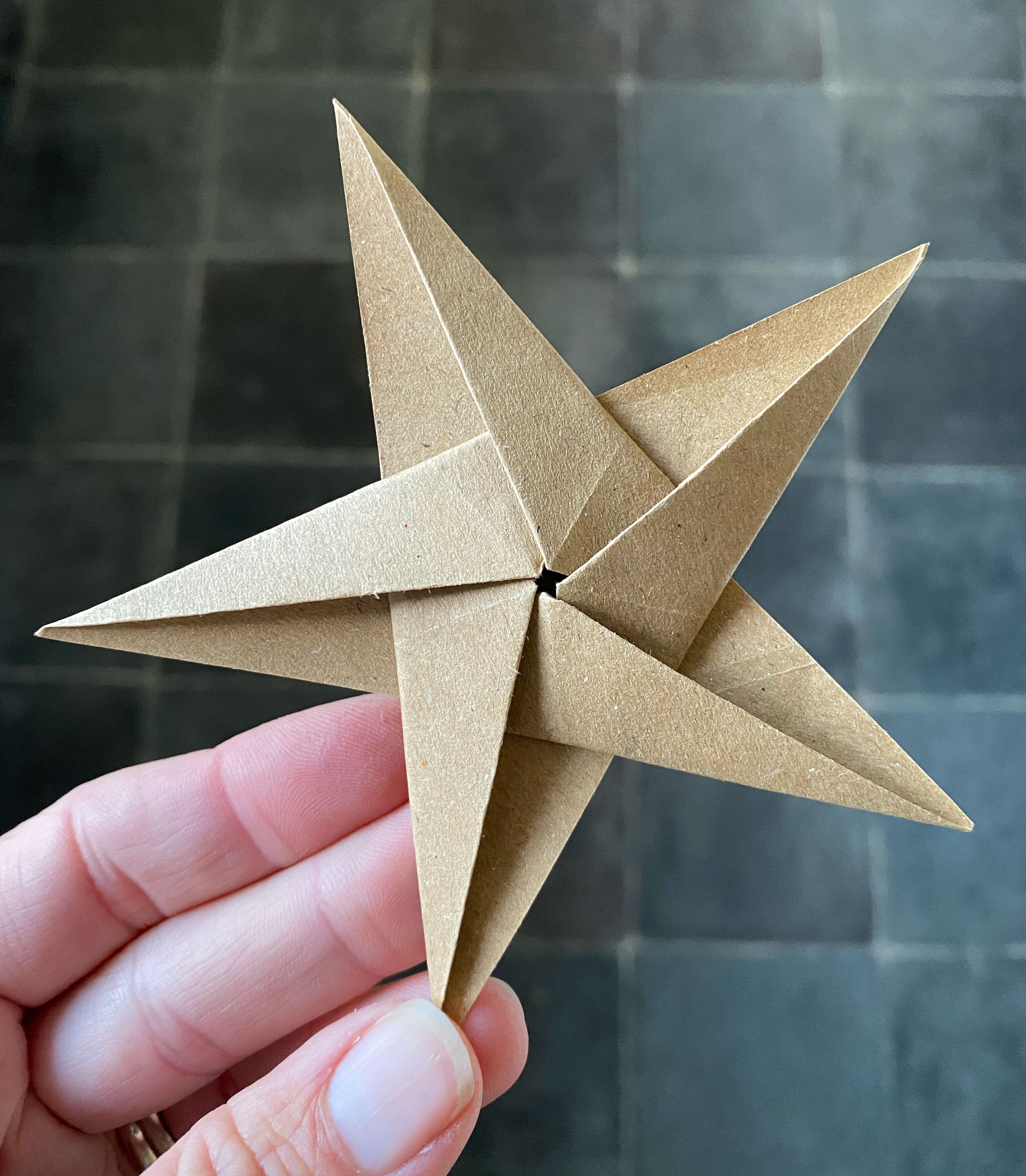 Origami Inspired Paper Star Ornament Pair