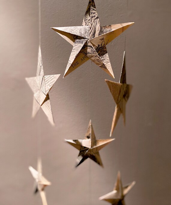 Origami Paper Star Hanging Party Decoration A Trio Of Etsy