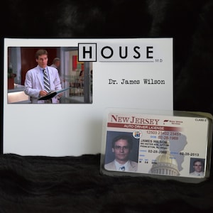 TV Show House MD Screen Accurate Replica &quot;James Wilson&quot; Drivers License Prop