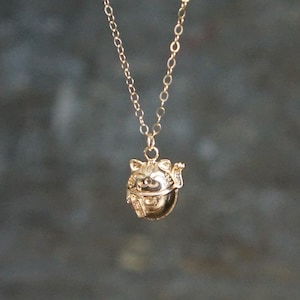 Good Fortune Cat Necklace // Gold Maneki-Neko Pendant on a 14k Gold Filled Chain • Good Luck Charm Necklace • Lucky Talisman Jewelry